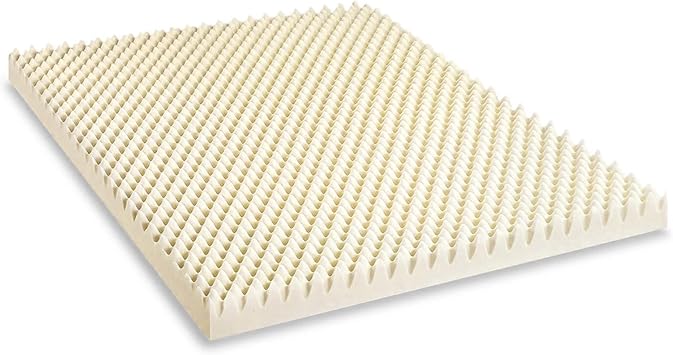 Treaton, 3-Inch Convoluted Copper-Infused Memory Foam Mattress Toppers, Cooling and Pressure Relieving with Airflow Design, Full, Beige