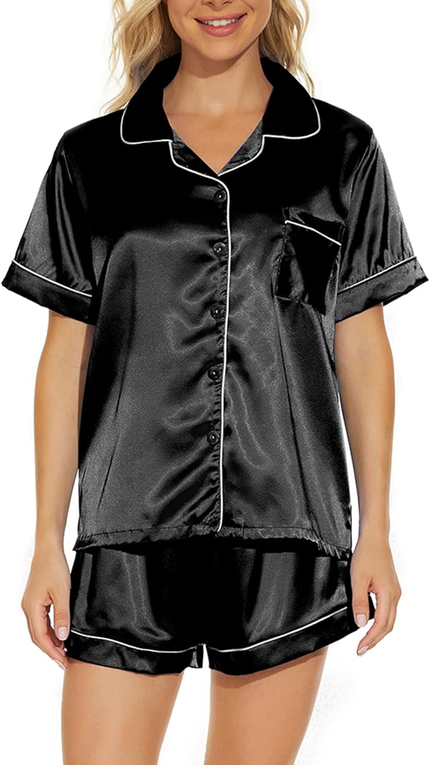 VENTELAN Women's Pajama Set Plus Size Super-Soft Short Sleeve Top With Shorts Two-piece Pjs Set - Image 4