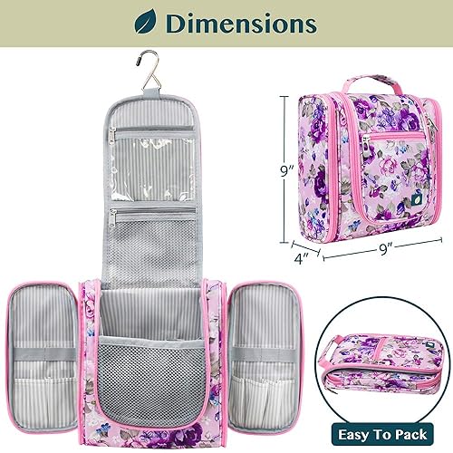 Miniatura 3 de PAVILIA - Neceser colgante de viaje para mujer y hombre  Kit organizador de artículos de tocador para maquillaje y cosméticos  Kit de higiene para