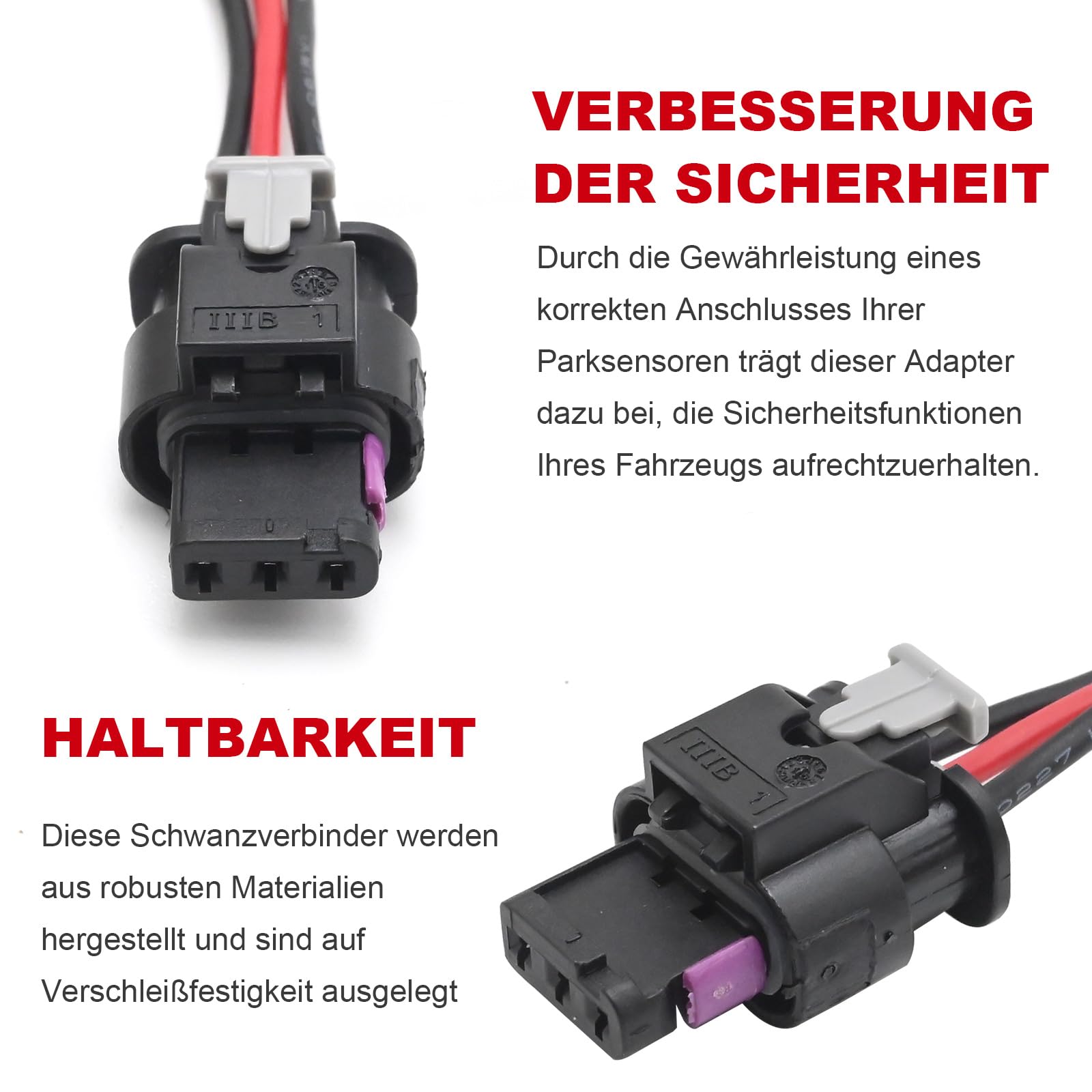 2 sztuki 3-biegunowy czujnik parkowania wtyczka 4F0973703 4H0973703, zamiennik wtyczki pigtail wiązka przewodów adapter 13,5 cm, zamiennik do Skoda Fabia 2010-2013, zamiennik 4H0973703