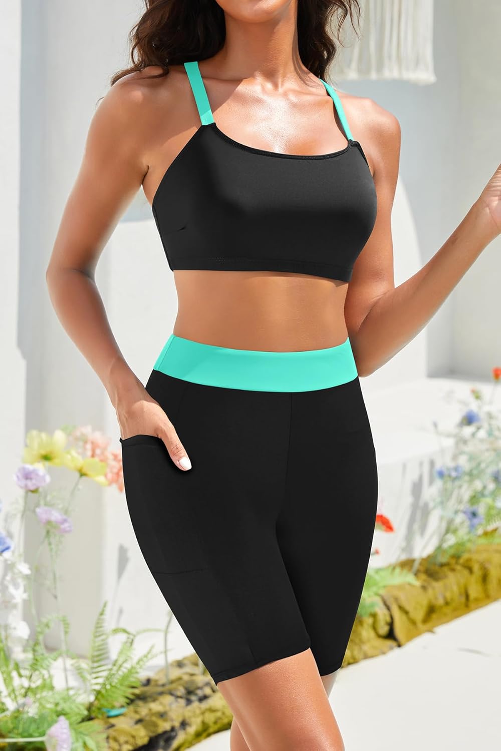 Daci Women 3 Piece Tankini Swimsuits - Athletic Swim Tank Top with Bra Bathing Suit with Shorts Modest Swimwear 2025 - Image 4