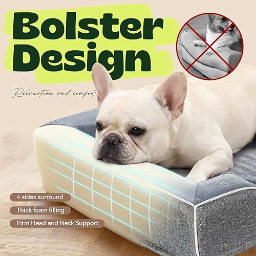 Miniatura 3 de Cama ortopédica refrescante para perros de tamaño mediano de hasta 30 libras, cama para mascotas de espuma viscoelástica de 28 x 23 x 6 pulgadas con