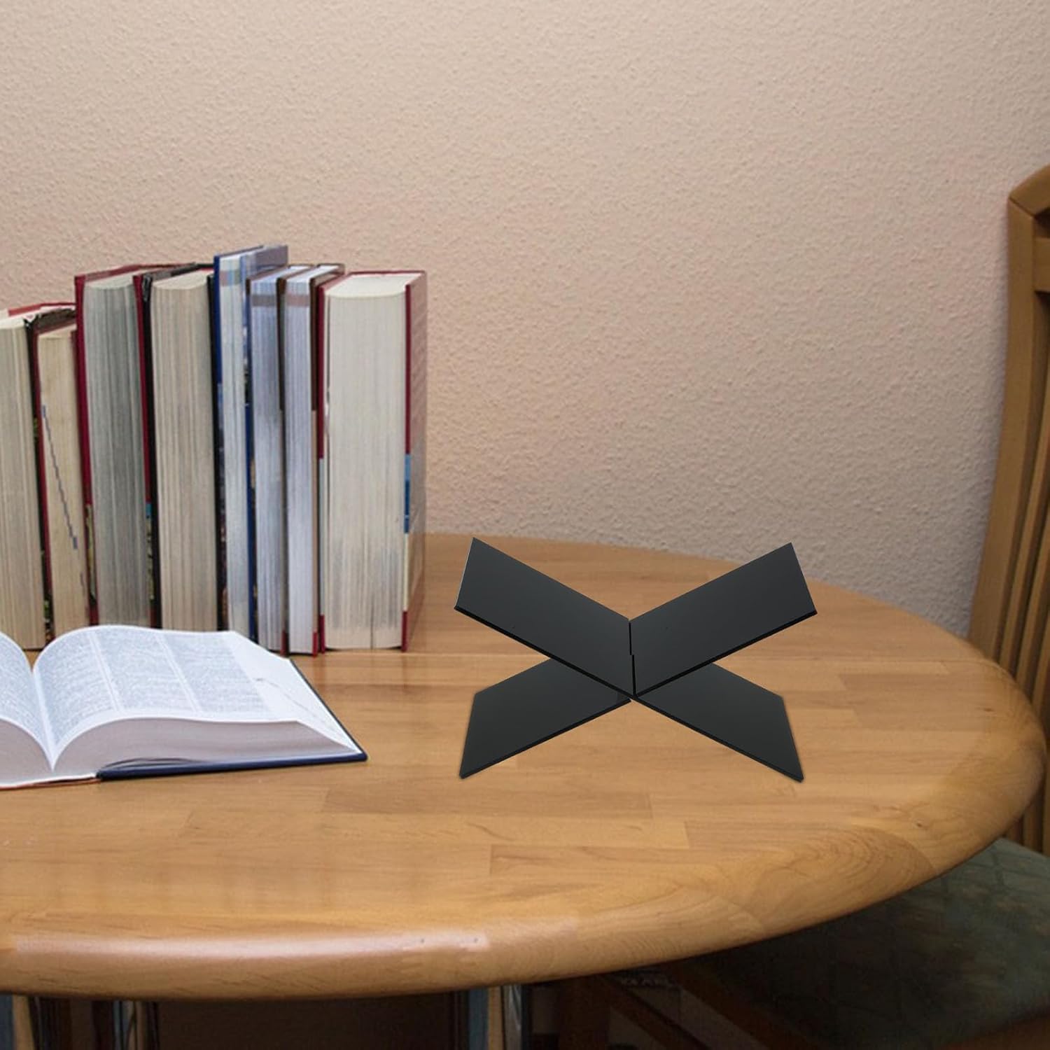Acrylic Recipe Book Stand 15x31cm Large Black Cooking Book Holder for Kitchen Counter Practical Cookbook Display Rack