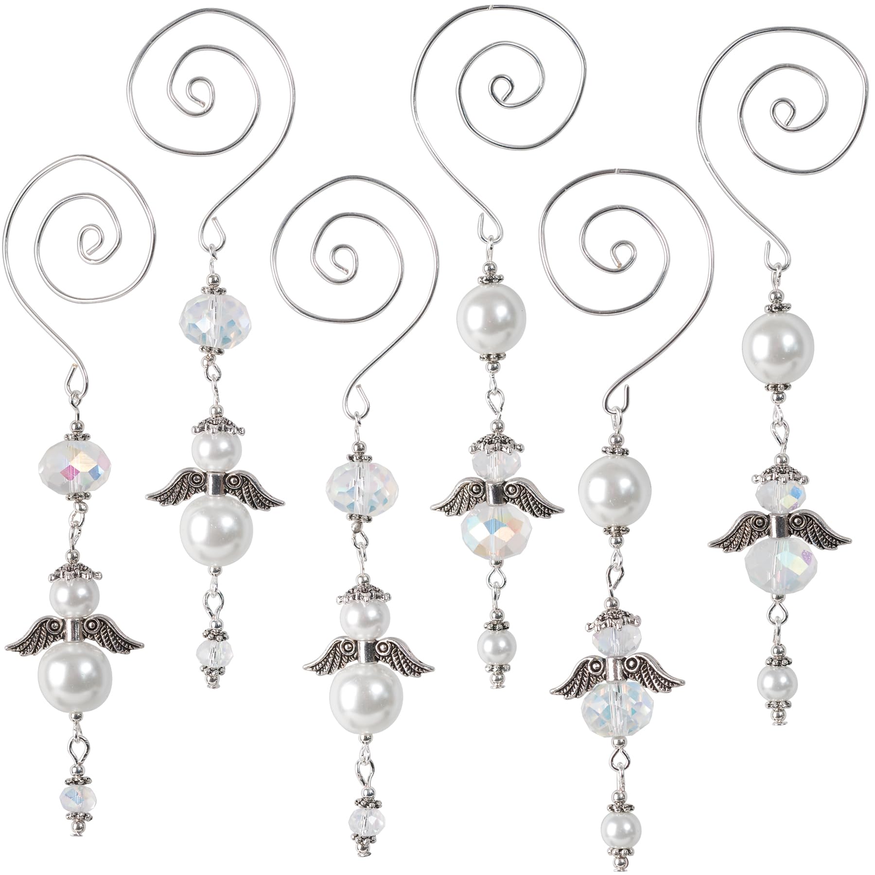 Solid Oak Kit Beaded Ornament Dangling Angels Orn