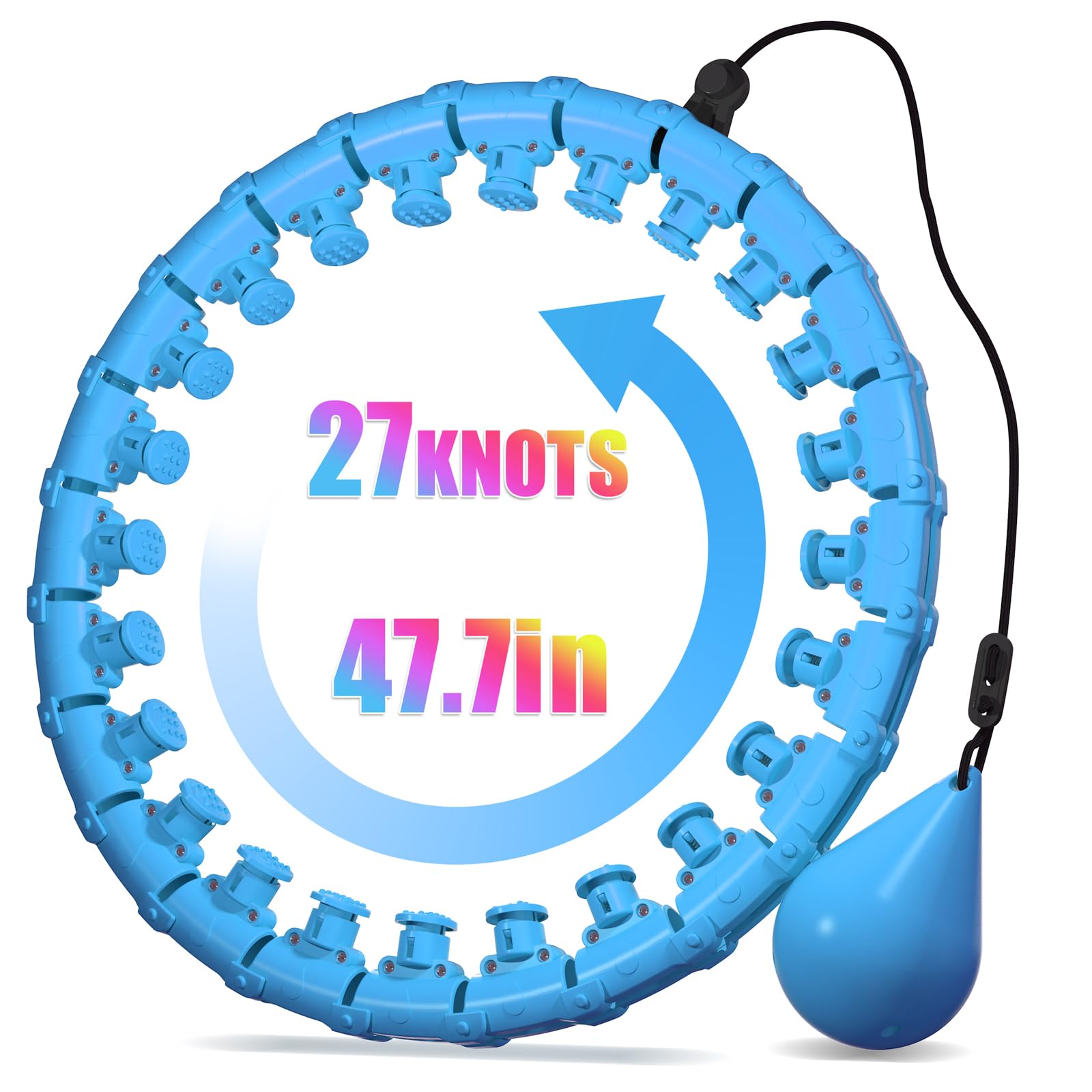 Argvsde ZIBTREK Weighted Hula Infinity Fitness Hoop for Adult Weight Loss, 2 in 1 Smart Fitness Workout Hula Circle Hoops with 27 Detachable Knots, Exercise Fit Hoop Suitable for Women and Beginners-picture-11