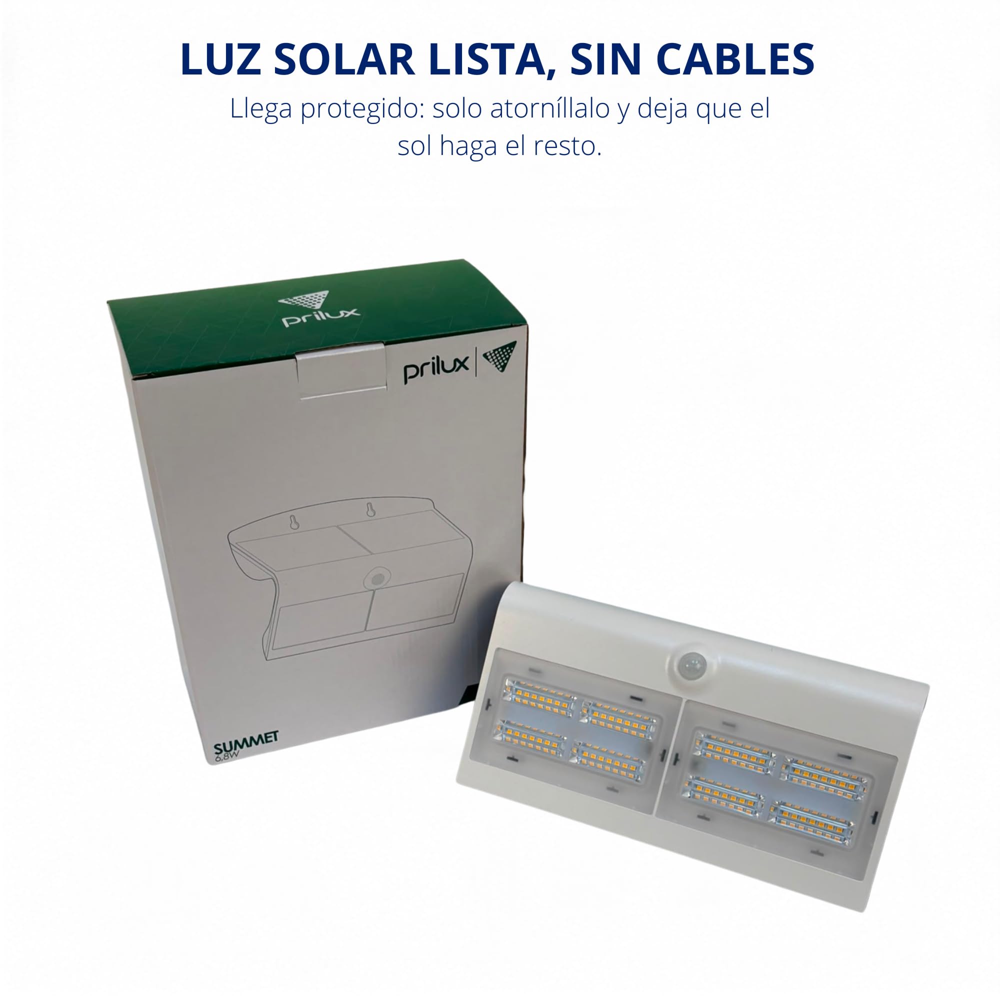 ePrilux - Applique solare LED per esterni, sensore di movimento, 760 lm