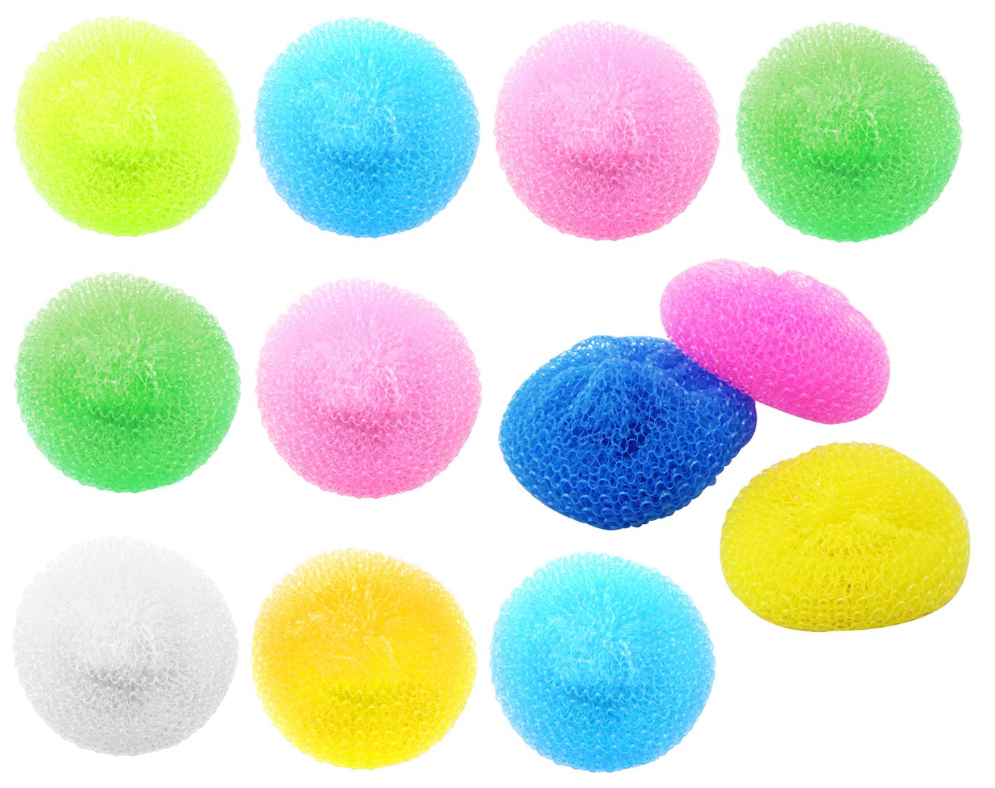 com-four® 12x Plastic Sponges - Washing up Sponges for Stubborn Dirt - Scourer for Pots and Pans - Scouring Pads in Different Colours - Sponges for The Kitchen