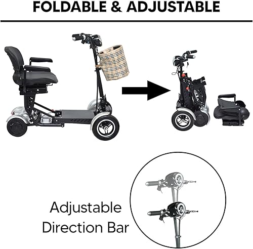 Miniatura 9 de MS-3000 Scooter eléctrico para adultos, scooters plegables para personas mayores, scooter de movilidad de 4 ruedas con silla, scooter eléctrico