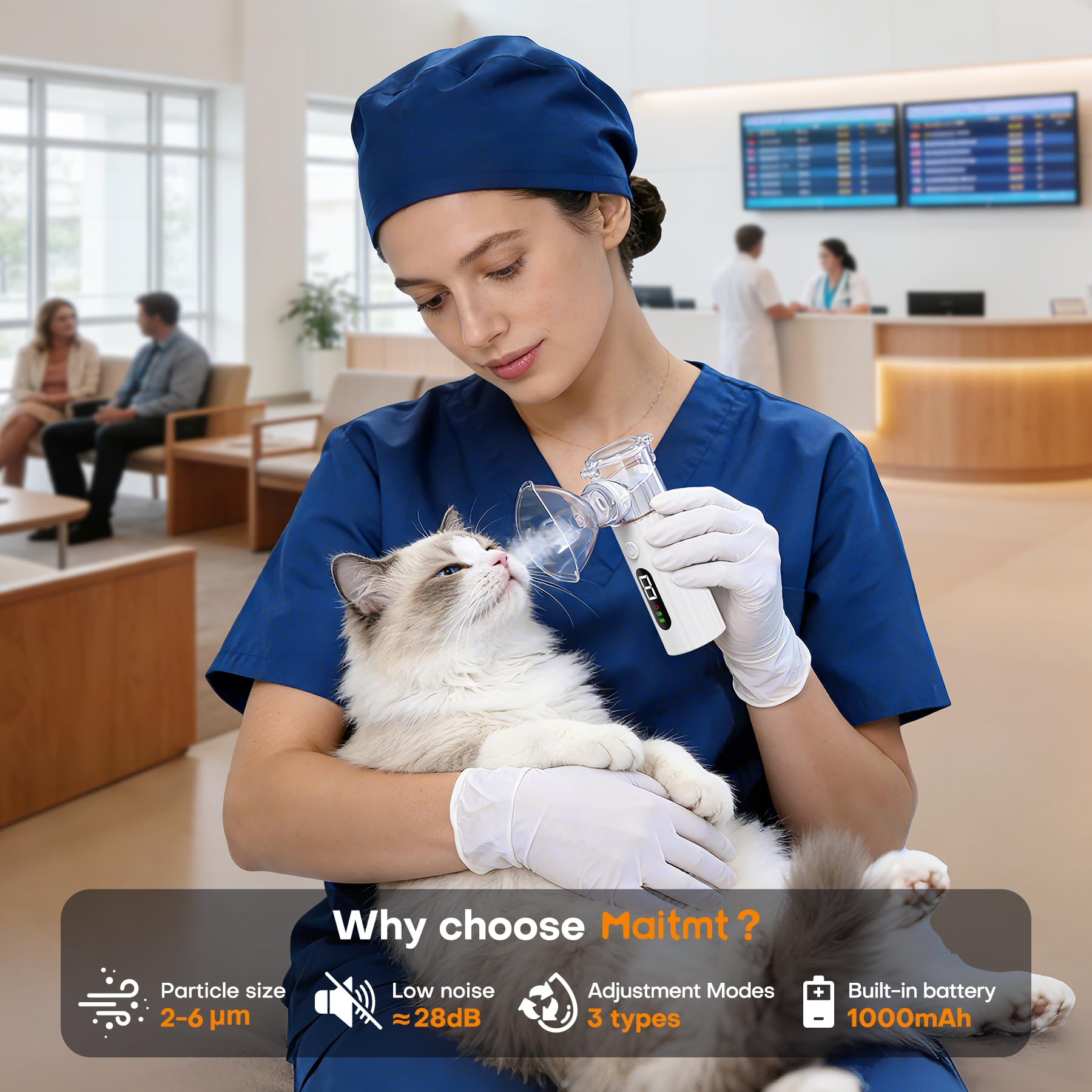 Cat Nebulizer for Breathing Problems, Low-Noise pet Spray, Suitable for Cats and Dogs (Small Cats and Small Dogs) — view 2