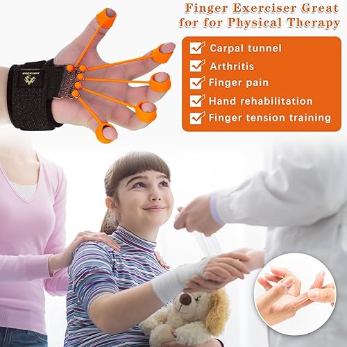 Miniatura 4 de Finger Exerciser Finger Stretcher Finger Resistance Band Guitar Strength Trainer Reverse Grip Strengthener Climbing Exercise Equipment Finger