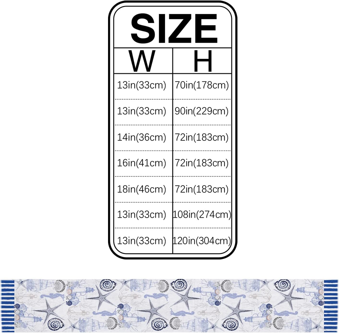 13 x 90 inches Table Runner Cotton-Polyester Blend, Ocean Marine Theme Nautical Sea Animals Retro Blue Table Runner for Table Decorations, Indoor Outdoor Parties, Farmhouse & Family Gathering, 1 Pack