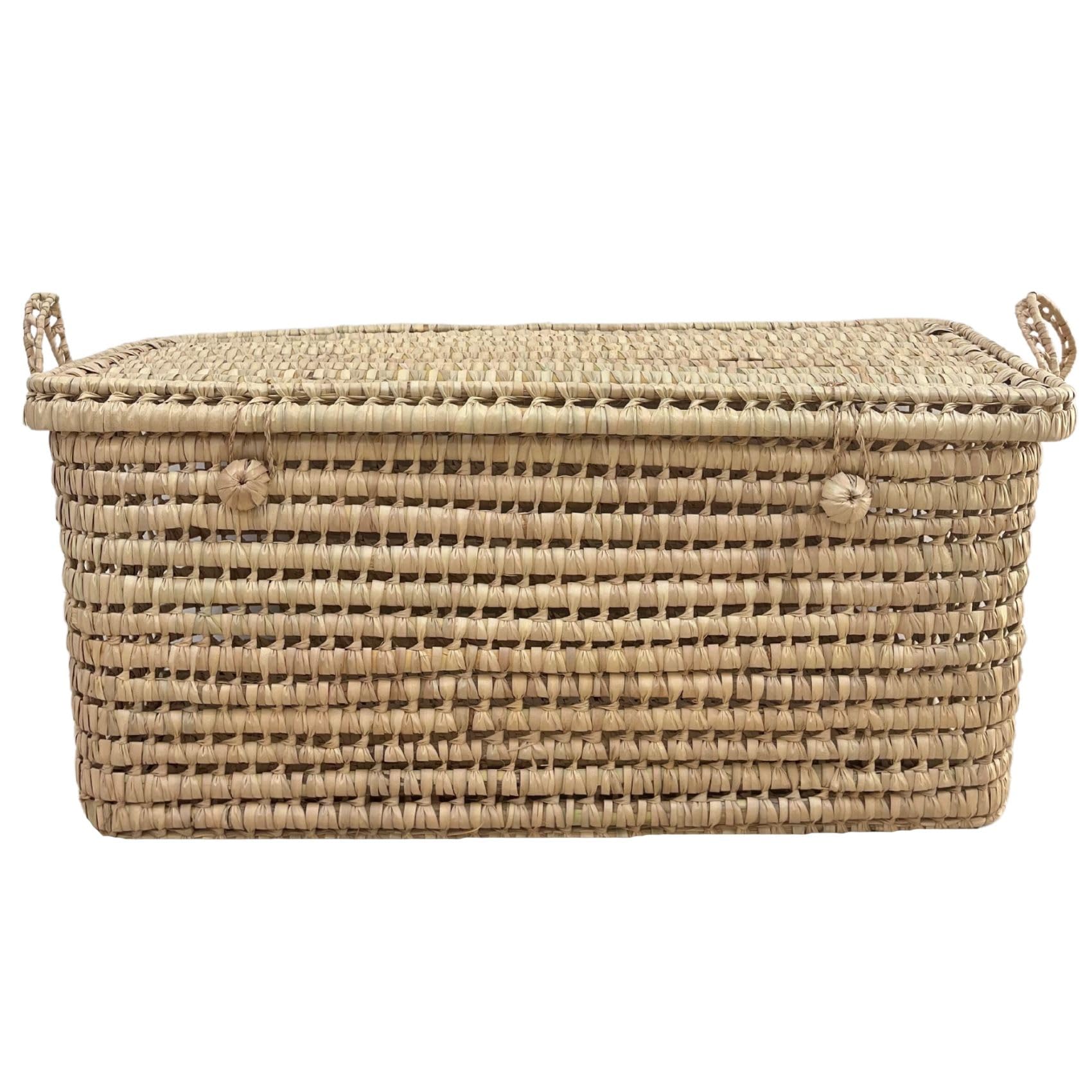 Homemaison Natural Home Maison - Baúl De Almacenamiento Para Hoja De Palmera, 20 X 40 X 20 Cm, Diseño Marroquí, Color