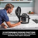Ninja Foodi 9-in-1 Multi Cooker, 6L with 9 Cooking Functions, Pressure Cook, Air Fry, Slow Cook, Grill and more, Brushed Steel & Black, OP350UK - 4