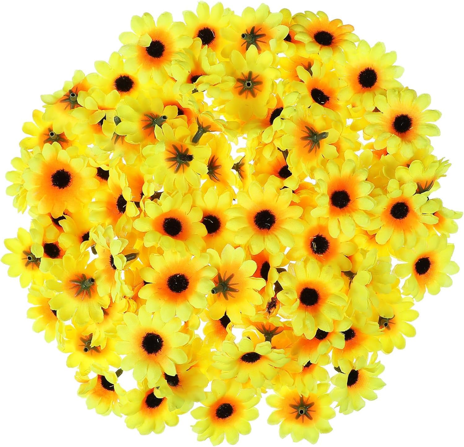 Niltracy Multicolor 100Pcs Mini Artificial Sunflower Heads Small Fake Sunflower Petals Lifelike Yellow Flowers Bulk For Party Wedding Decor Bride Holding Flowers