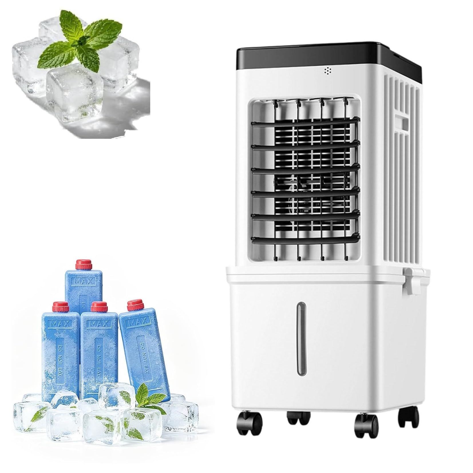 Aire Acondicionado portátil, Unidad de Aire Acondicionado con Tanque de Agua extraíble de 15L y 3 velocidades, Enfriador de Aire evaporativo sin Ventana para Dormitorio o Oficina (Color-A)