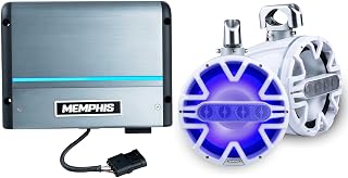 Memphis Memphis Audio MM105TW 10" Tower Speakers in White with MM600.2V 2-Channel Marine Amplifier