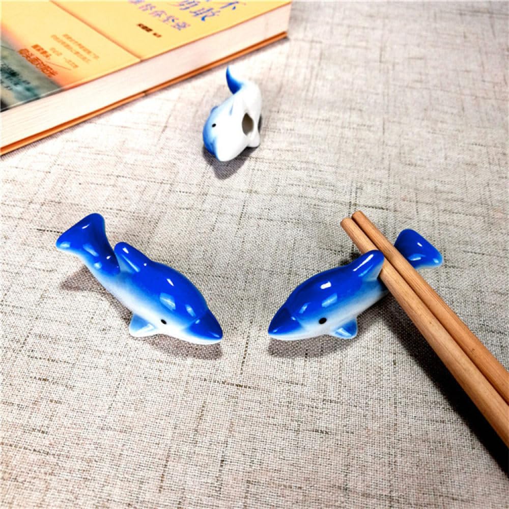 RAYNAG Essstäbchenhalter In Delfin-Form – 4 Stück Aus Keramik | Für Stäbchen, Löffel & Pinsel