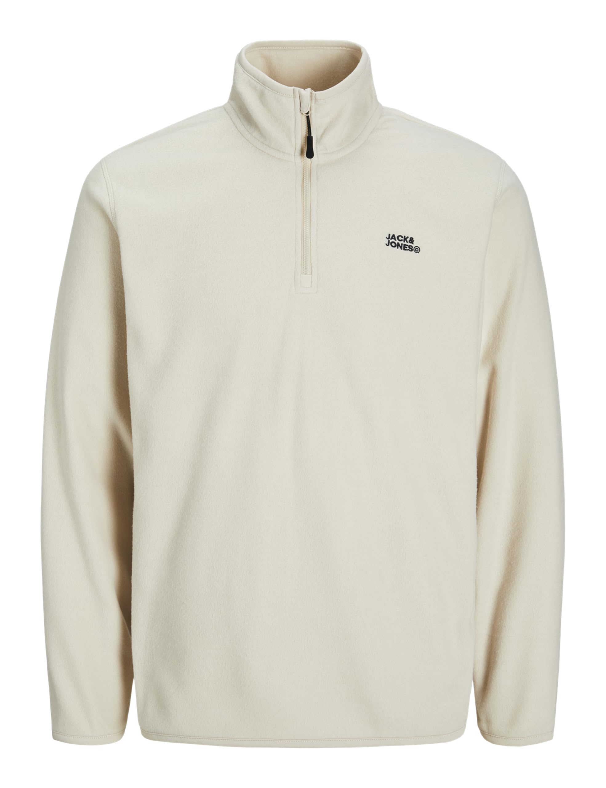 JACK & JONES Men's Jjecorp Logo Fleece Quarter Zip Noos Sweatshirt, Moonbeam, S