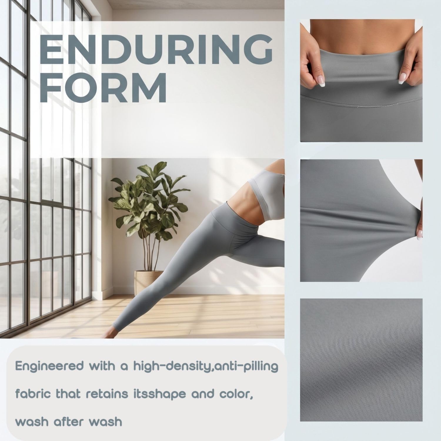 High Waisted Yoga Petite Leggings for Girls Tummy Control Butt Lifting Seamless Workout Pants