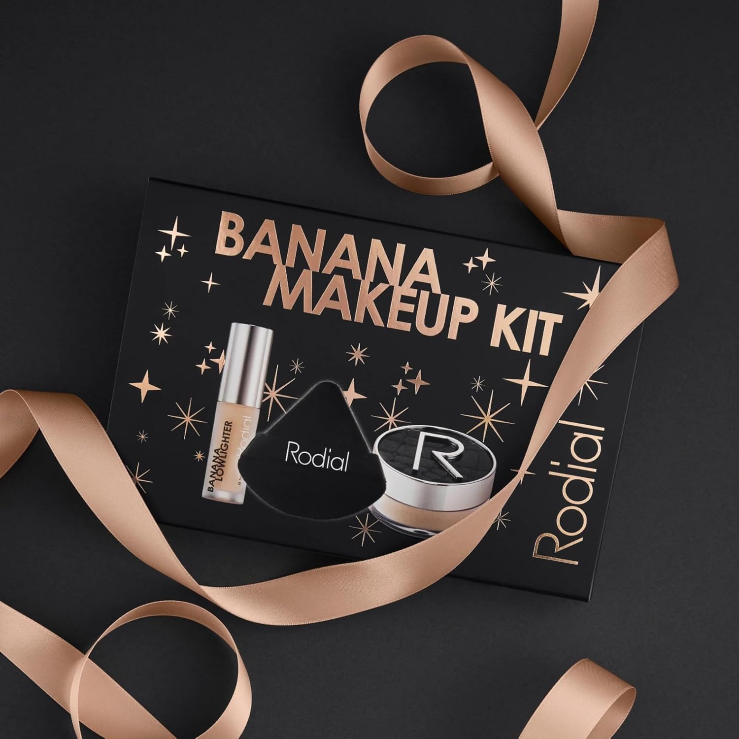 Rodial Banana Makeup Kit - Rodial Deluxe Makeup Gift Set with Banana Lowlighter 0.05 fl oz, Glass Powder 0.2 oz & Powder Puff - Complexion Brightening, Illuminating & Flawless Finish Set - Image 2