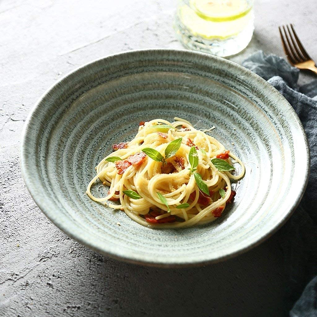 ERoomQ Pasta Bowls Soup Bowl Big Bowl Hot Dry Noodles Dish Bowl Salad Bowl Fruit Bowl Creative Personality Tableware,