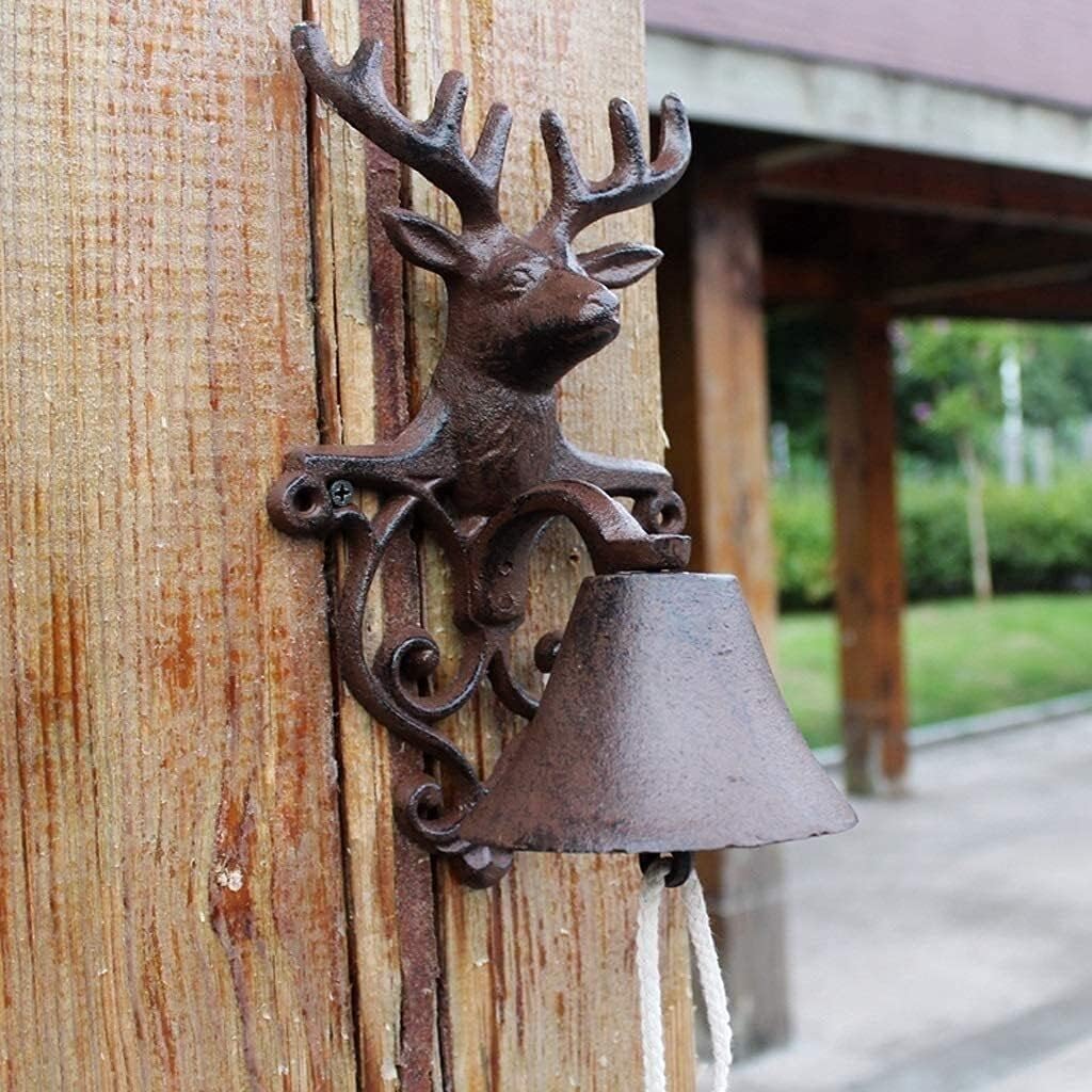 Cast Iron Doorbell, Cast Iron Dinner Bell Cast Iron Bell - Welcome Entry Door Bell Antique Doorbell Decoration Front Door Interior Exterior Decor Black Cast Iron Doorbell Retro Manor Wind Chime Wall H