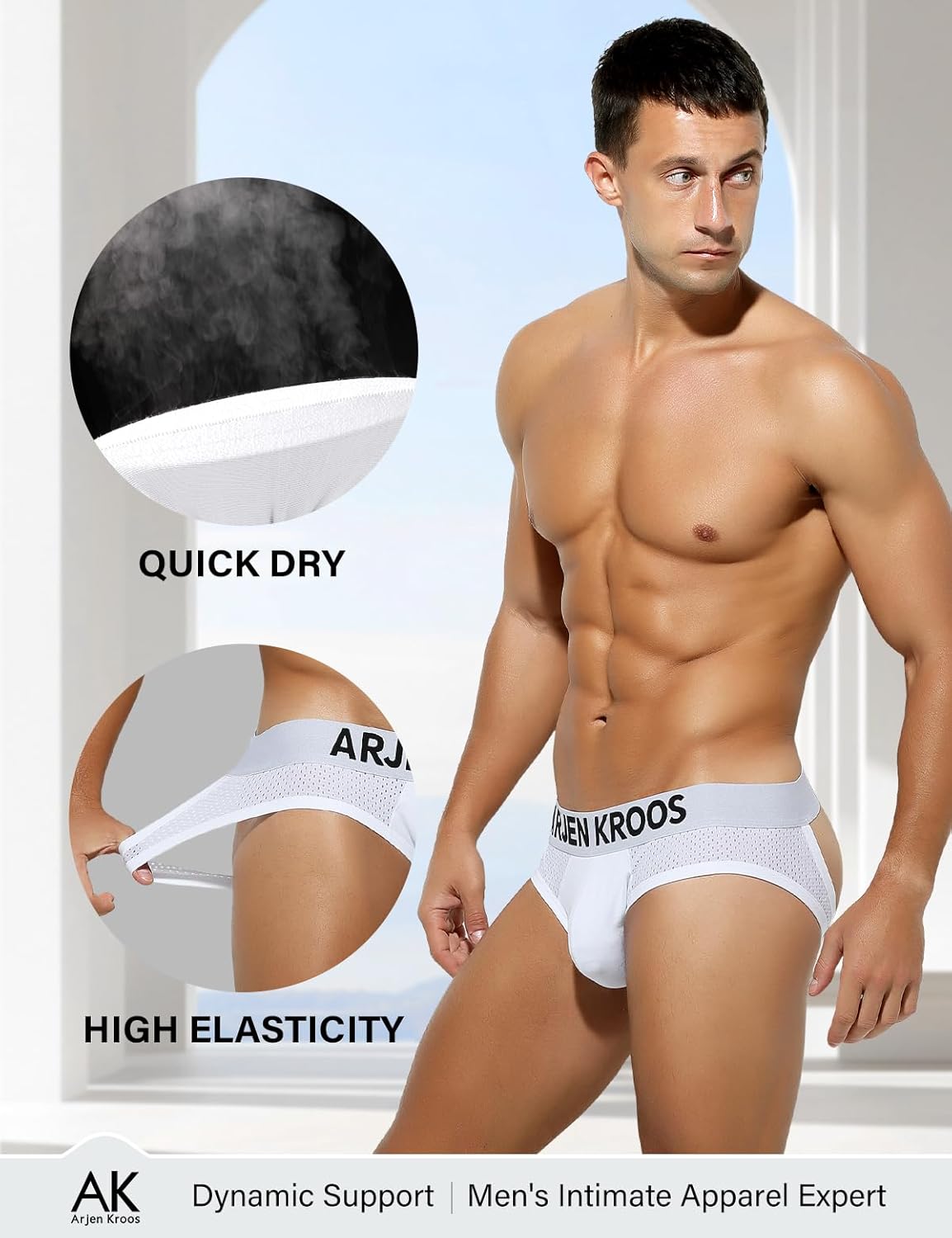 Arjen Kroos Men's Jockstrap Underwear Breathable Mesh Jock Straps Cotton Athletic Supporter - Image 4