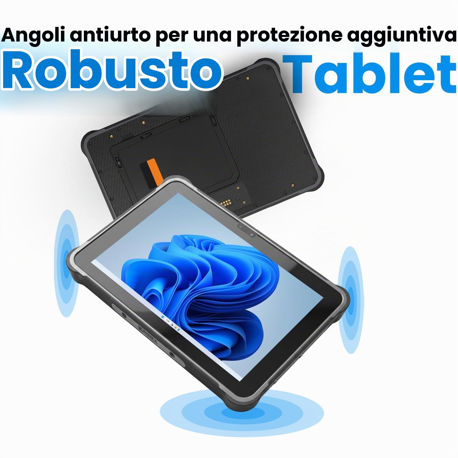 Kayoote ST11 Pro Win 11 Pro Rugged Tablet, 10.1" Celeron N5100, IP65 Waterproof, 8 GB RAM 256 GB ROM Inventory PDA, NFC Reader, 4G, WiFi, 6000 mAh Pad
