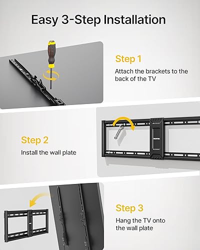 Miniatura 9 de monTEK Soporte de pared para TV inclinable de alta resistencia para televisores grandes planos y curvos de 43 a 100 pulgadas, soporta 200 libras,