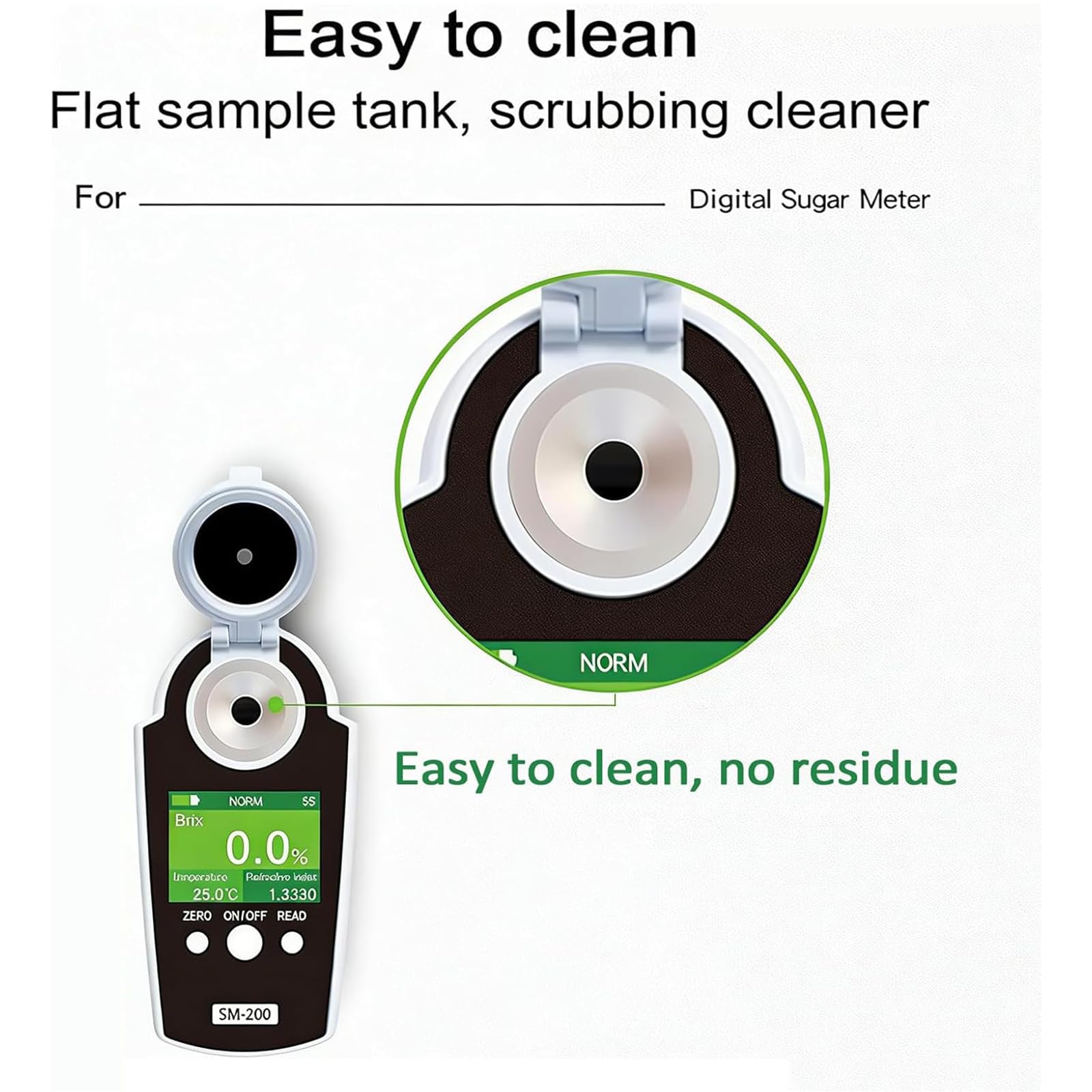 Refractómetro Digital 0 a 58% Brix para Medir La Concentración De Azúcar En Frutas, Amplio Rango con Compensación Automática De Temperatura (ATC), Precisión Ultraalta De ±0,2%, Pantalla LC