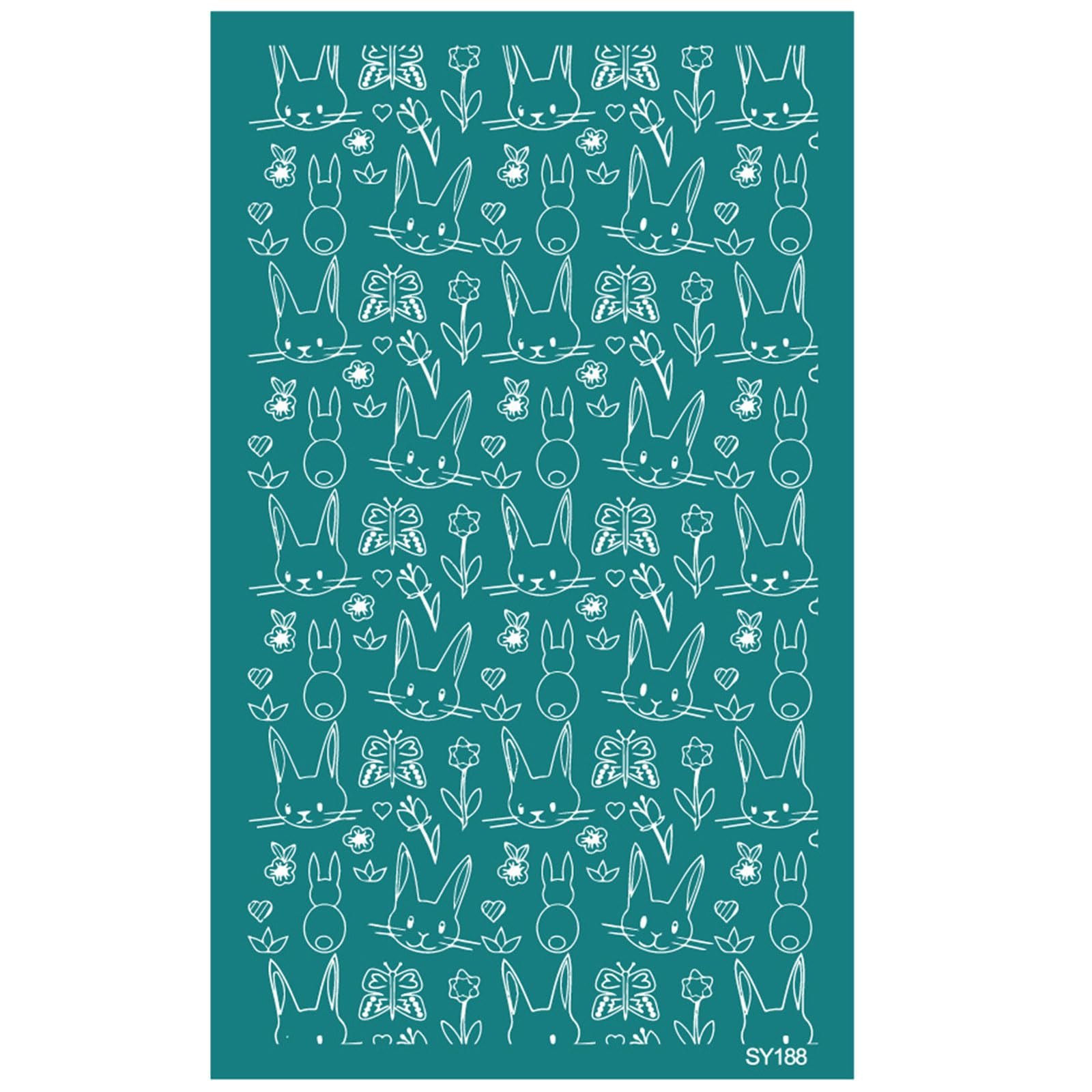 Jazuaiao Rabbits Eggshell Silk Screen Stencils 6.3x4Inch Washable Silkscreen Print Stencils for Clay Earrings Jewelry Making Transfer