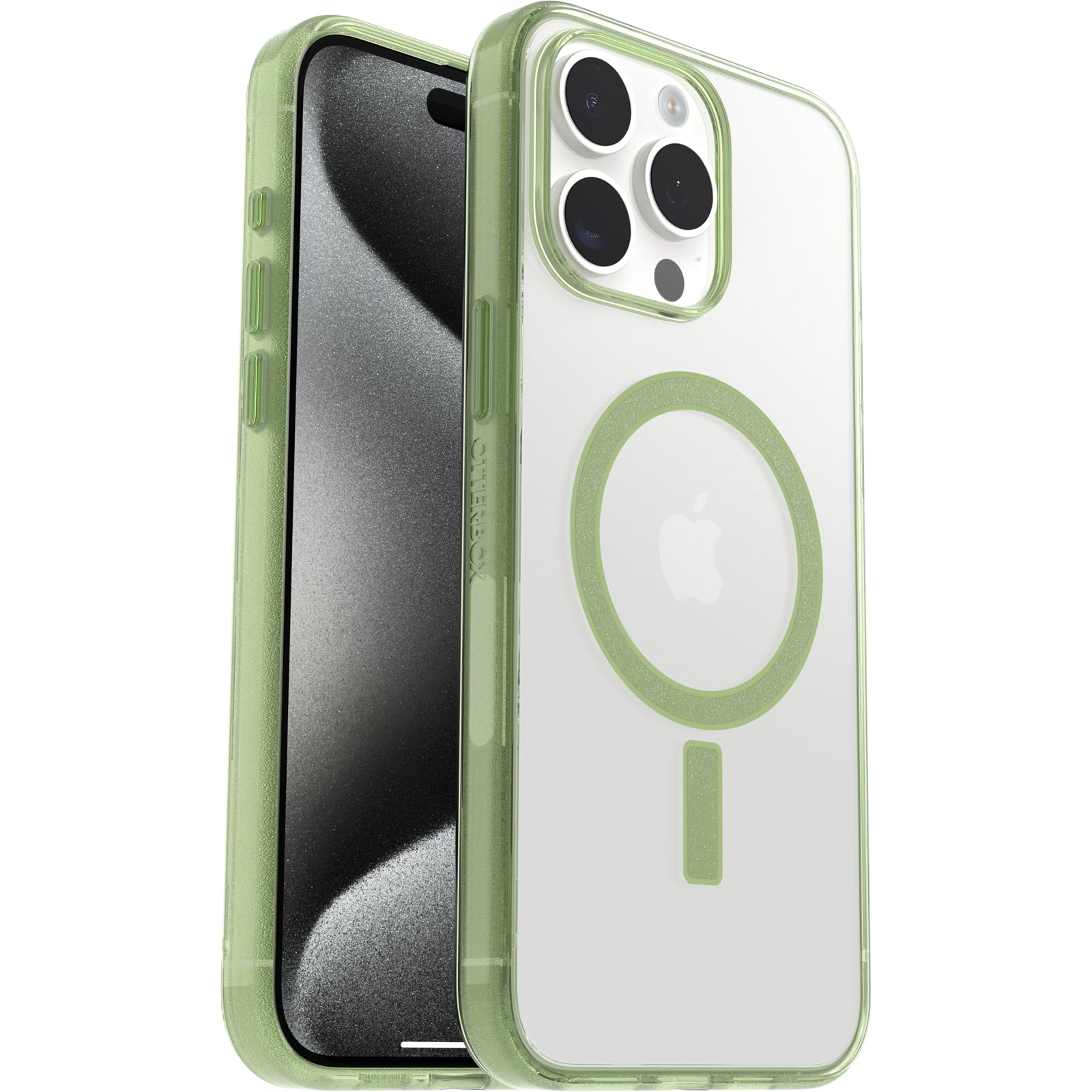 OtterBox Cover Serie Clear Case con MagSafe per iPhone 15 Pro Max, Resistente a Shock e Cadute, Ultra Sottile, Protettiva, testata 2x norme MIL-STD 810G, Moray