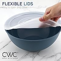 Vista 3 de COOK WITH COLOR - Tazones para mezclar de plástico con tapas, juego de 12 tazones de plástico anidables con 6 tazones de preparación y 6 tapas