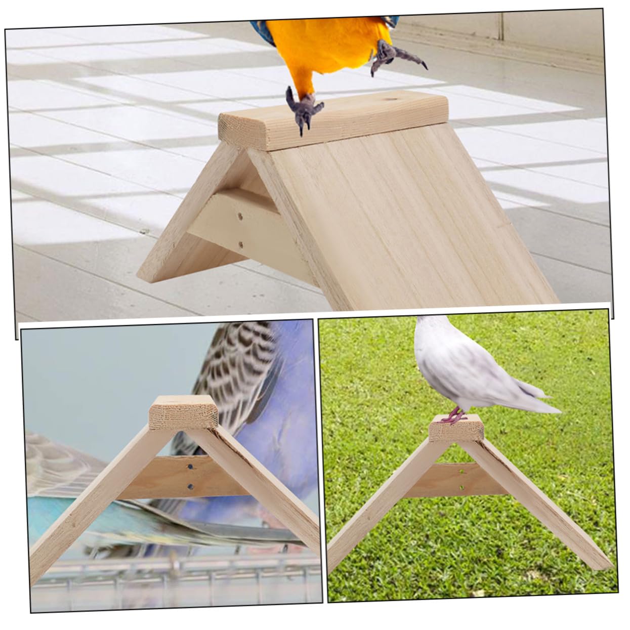 5 Perchas para Jaulas de Aves de Madera, Soporte Móvil de Madera para Loros, Juguetes Complementos para Aves