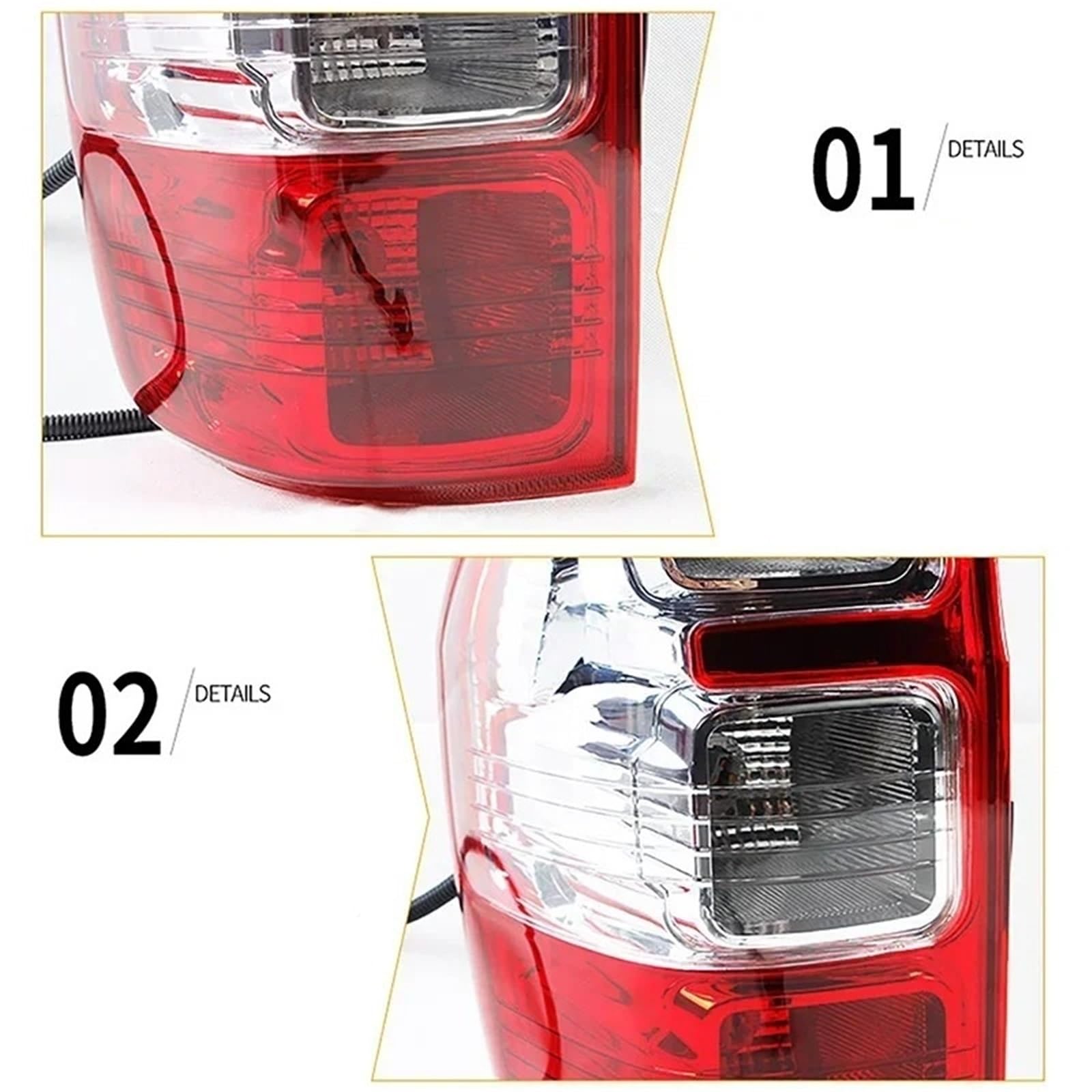 Feu Arrière Feux Arrière Pour Ford Pour RANGER Pour Ute PX XL Pour XLS Pour XLT 2011-2020 Feux Arrière Ensemble De Signalisation Freinage(Left)