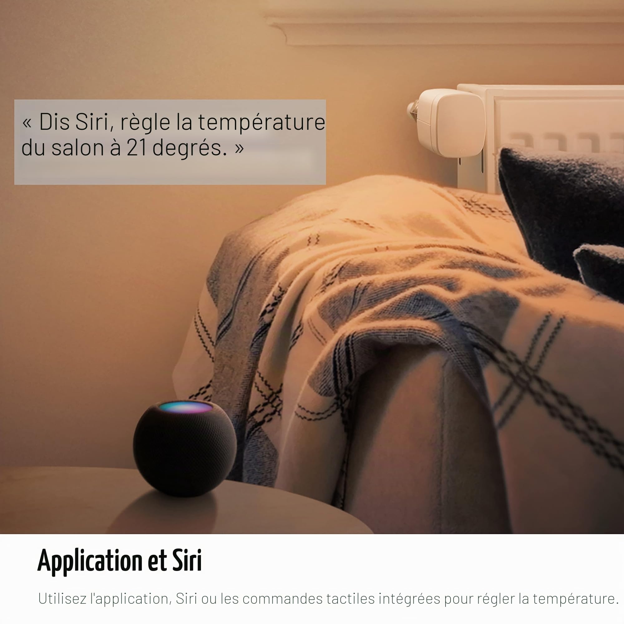 EVE Thermo (Apple Home) - Vanne de radiateur Intelligente avec afficheur LED, contrôle Automatique de la température, sans passerelle, Commandes tactiles intégrées, Bluetooth, Thread