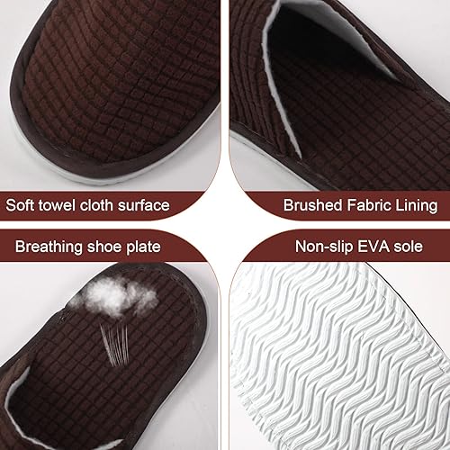 Miniatura 10 de Geyoga 12 pares de pantuflas de casa para invitados, antideslizantes, desechables, para viajes, lavables, reutilizables, para hotel, dama de honor,