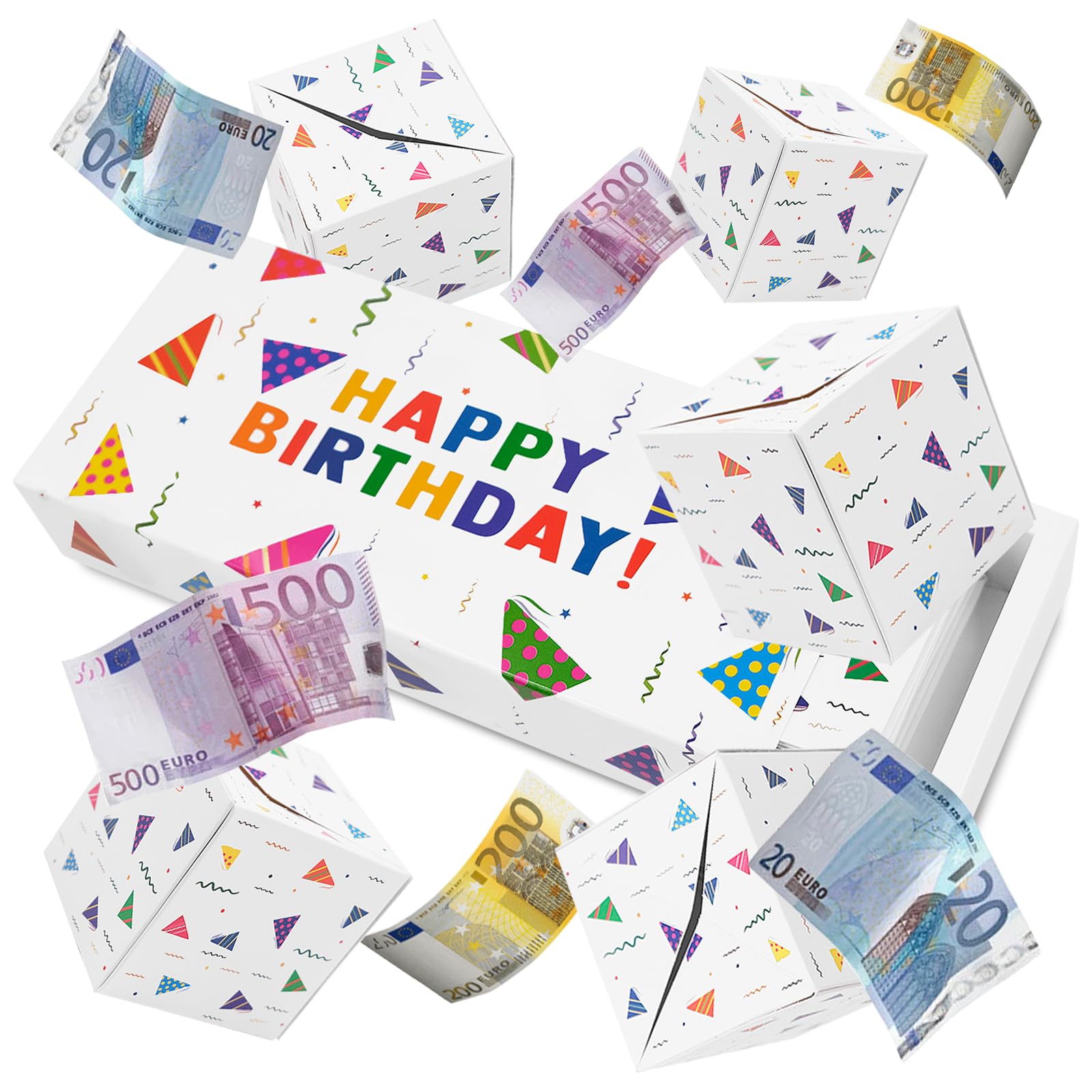 Birthday Surprise Explosion Gift Box for Money, Fun Cash Gift Money Box Pop Up Happy Birthday Exploding Gift Boxes for All Age