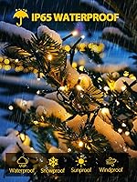 Vista 4 de Paquete de 2 luces de cuerda solares de 200 LED para exteriores, luces de Navidad solares impermeables al aire libre, luces de cuerda solares