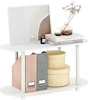 Vista 122 de Furinno Turn-N-Tube - Estantería de exhibición multiuso, de 4 niveles, con tubos redondos, color rosa y blanco