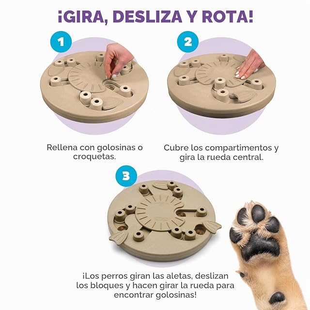 Foto 3 de 8 de Nina Ottosson por Outward Hound Dog Worker - Dispensador interactivo de recompensas - Rompecabezas para perros