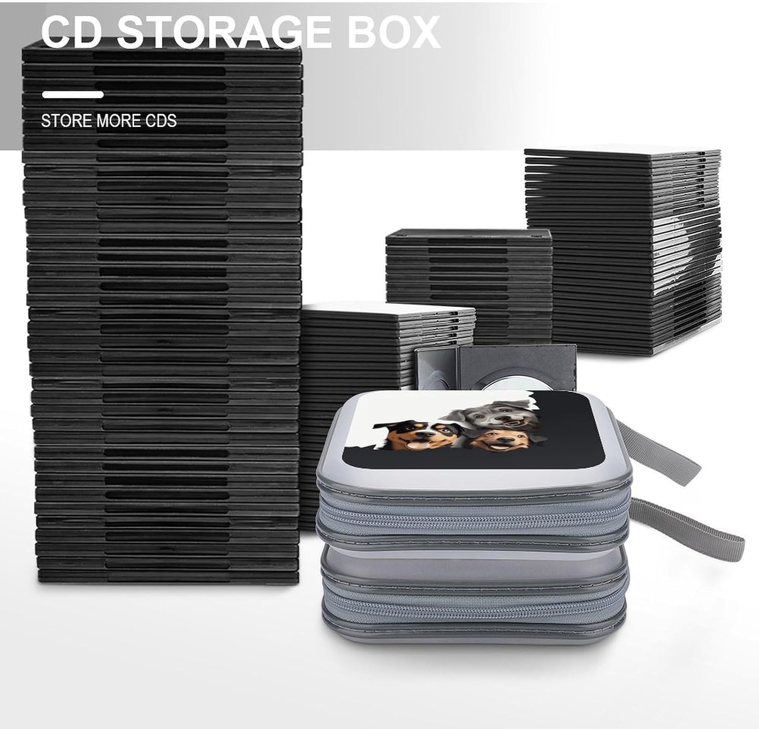 Funny Puppy Dogs CD Case CD Storage Box DVD Sleeves