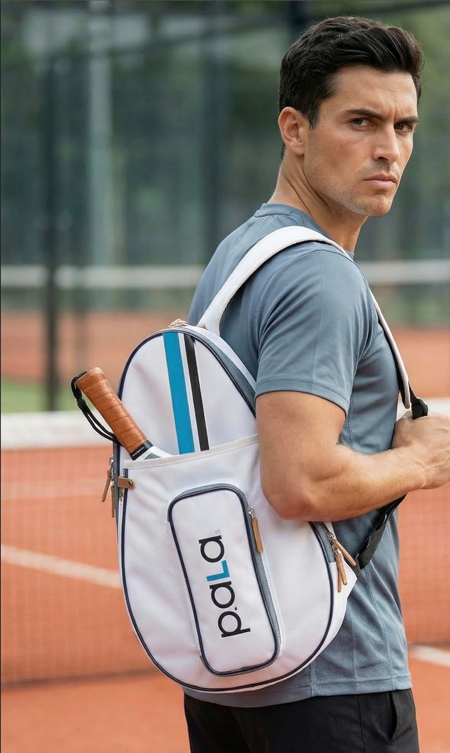 P.ala Multi-Sport Crossbody Padel Bag – Fits 2 Padel Rackets, Lightweight 2.07 lb, Fence Hook, 13” Device Sleeve, Compact Racket Bag for Padel, Tennis & Pickleball