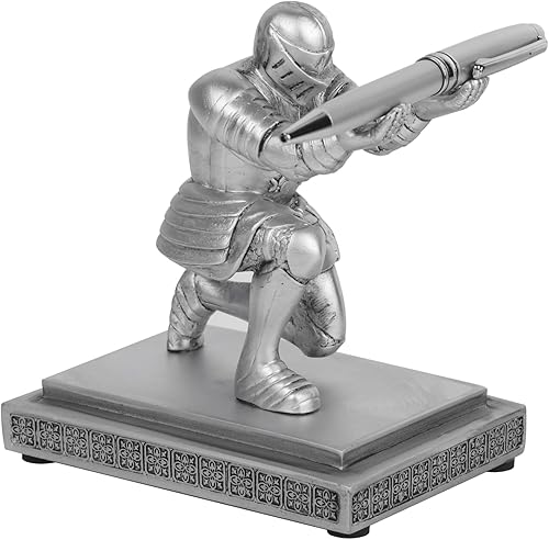 Soporte para bolígrafo Knight, organizador de escritorio y accesorios, decoraciones personalizadas con bolígrafo, soporte de resina para bolígrafo,