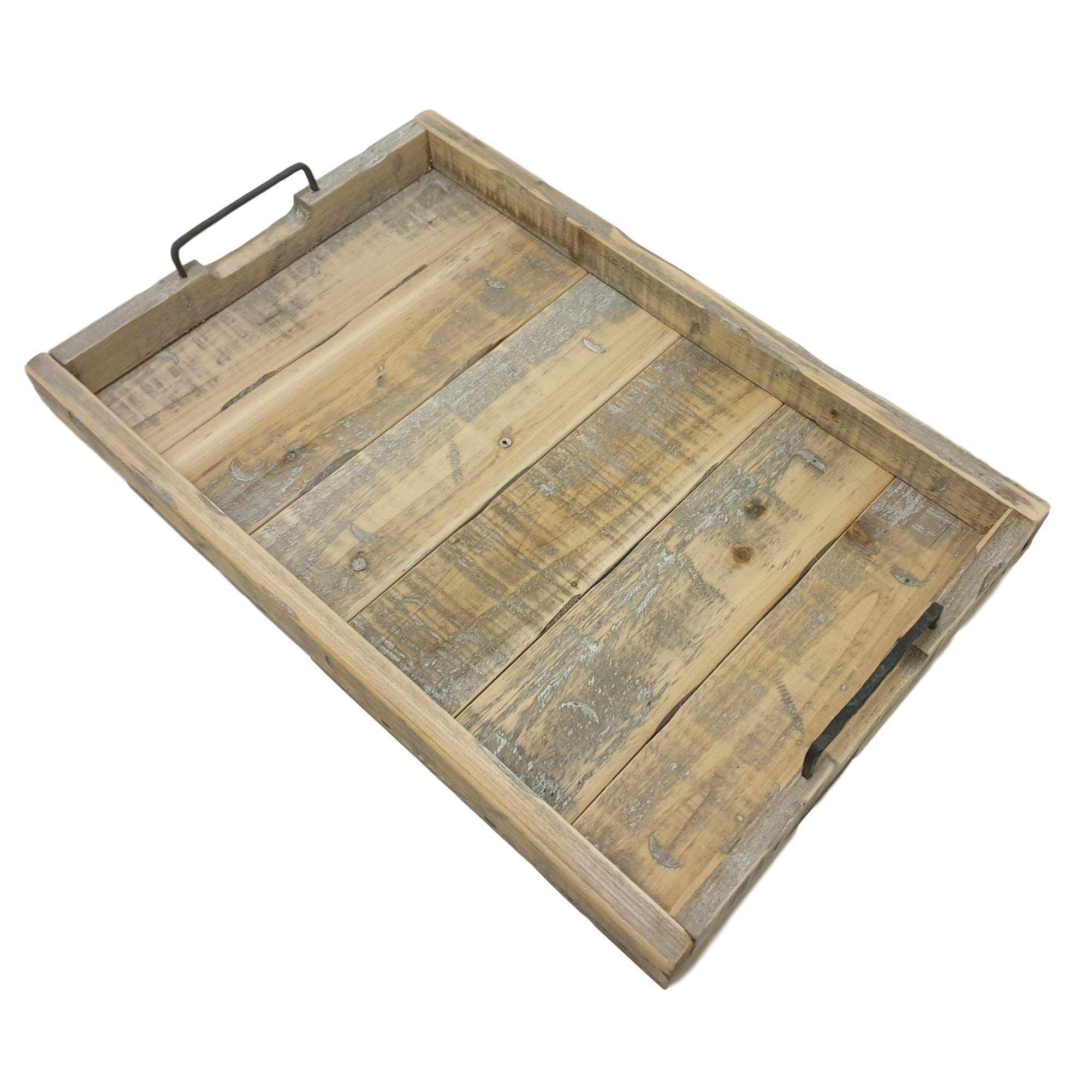 Dekotablett, Holz Tablett, Serviertablett, Griff-Tablett, Serviertablett, Frühstückstablett, 58 x 38 x 9 cm