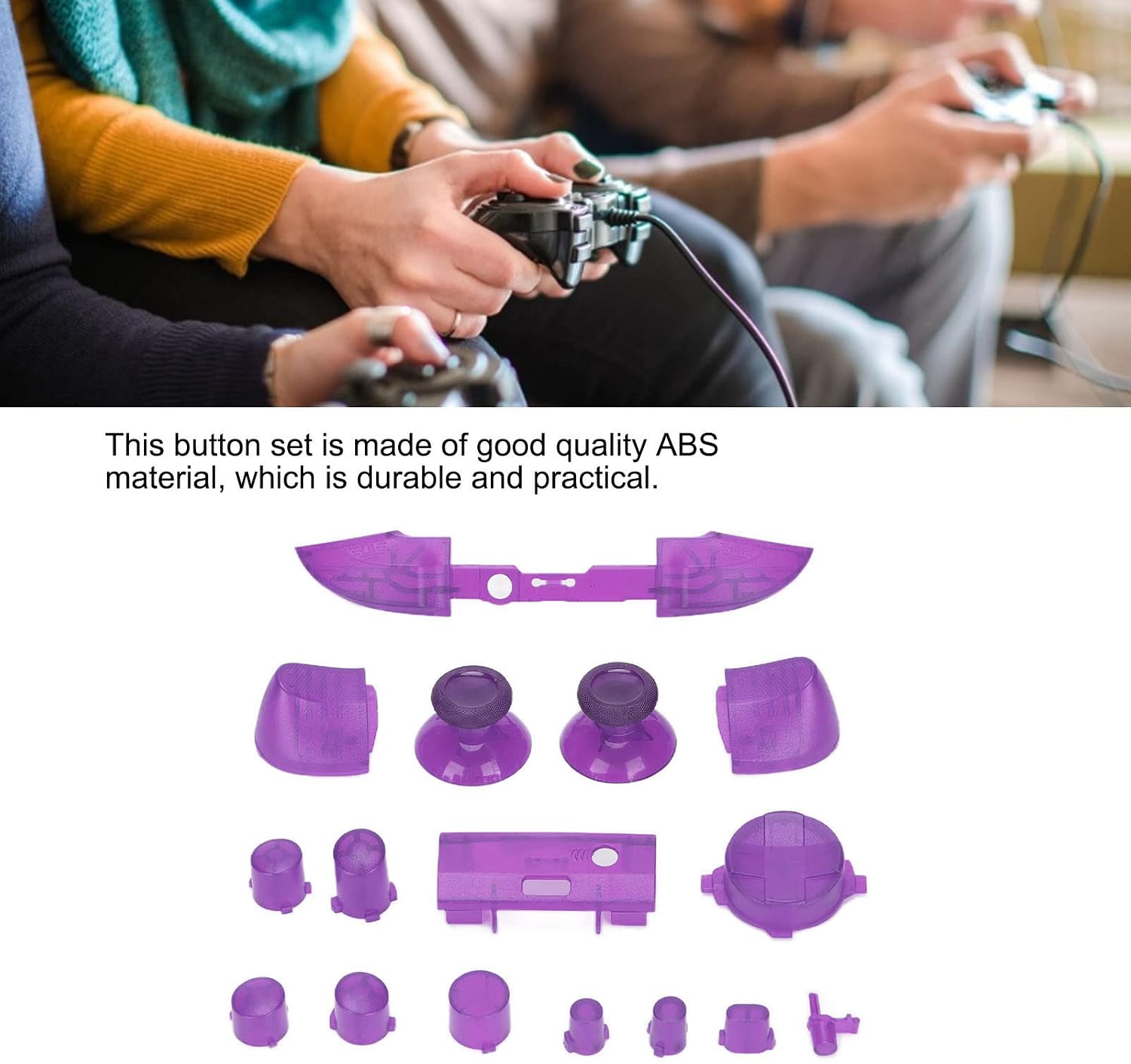 YYOYY Replacement Full Set Bumper Buttons Compatible with Series X Series S Controller, Controller LB RB LT RT Bumper Buttons Repair Kit,