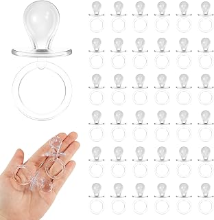 36 Pieces Acrylic Pacifiers for Baby Shower Games, 2.5'' Baby Shower Pacifiers, Bulk Pacifier for Hunt Games, Gender Reveal Table Scatter, Party Favors Decoration(Clear)