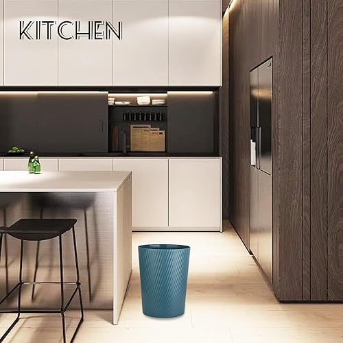 Miniatura 6 de UUJOLY Cubo de basura pequeño para basura, contenedores para baños, lavandería, cocinas, oficinas, habitaciones de niños, dormitorios (verde azulado)
