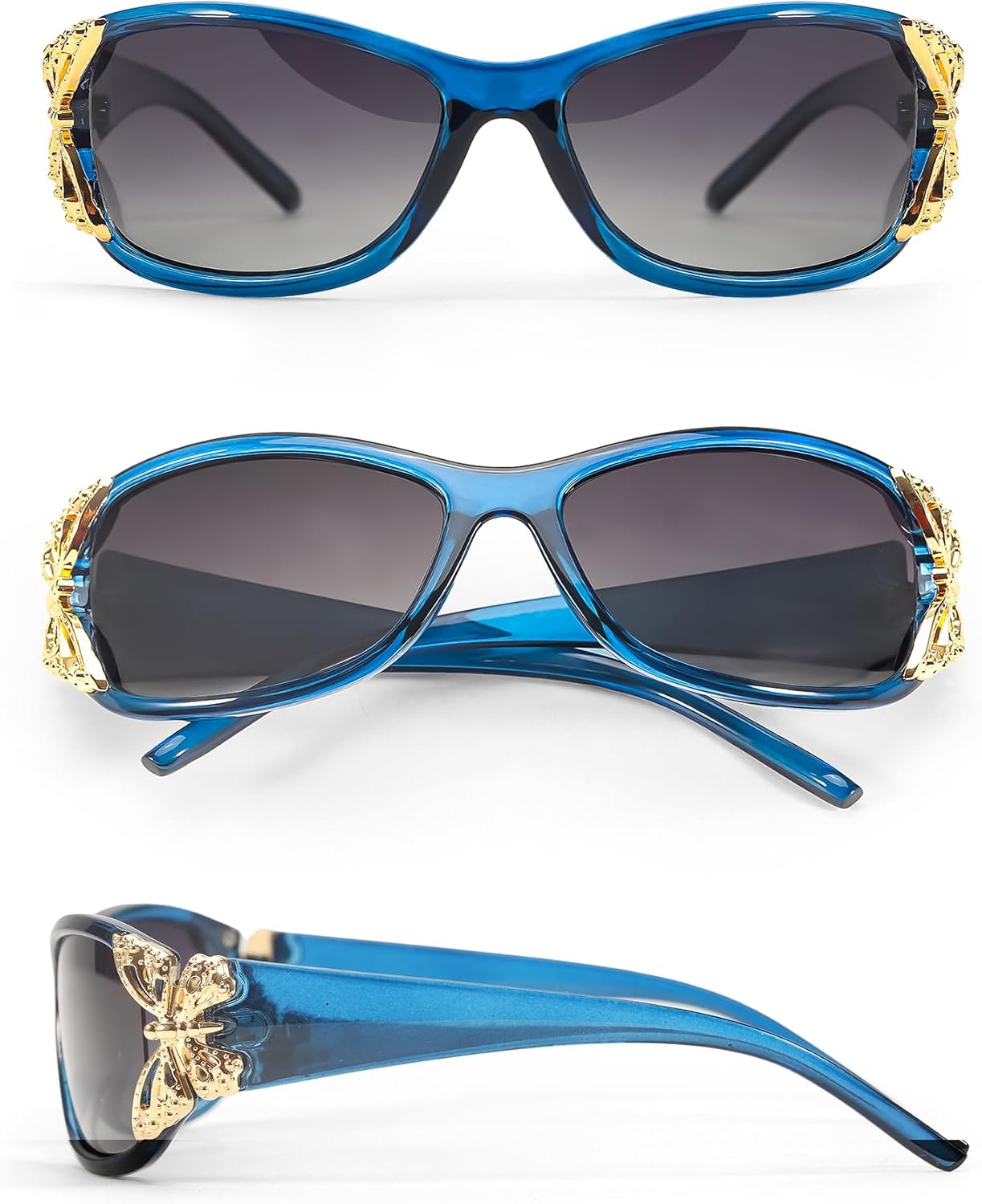 FancyPink Women's Polarized Sunglasses - Wrap Around Stylish Butterfly Frame w UV Protection Sun Glasses for Women - Image 2