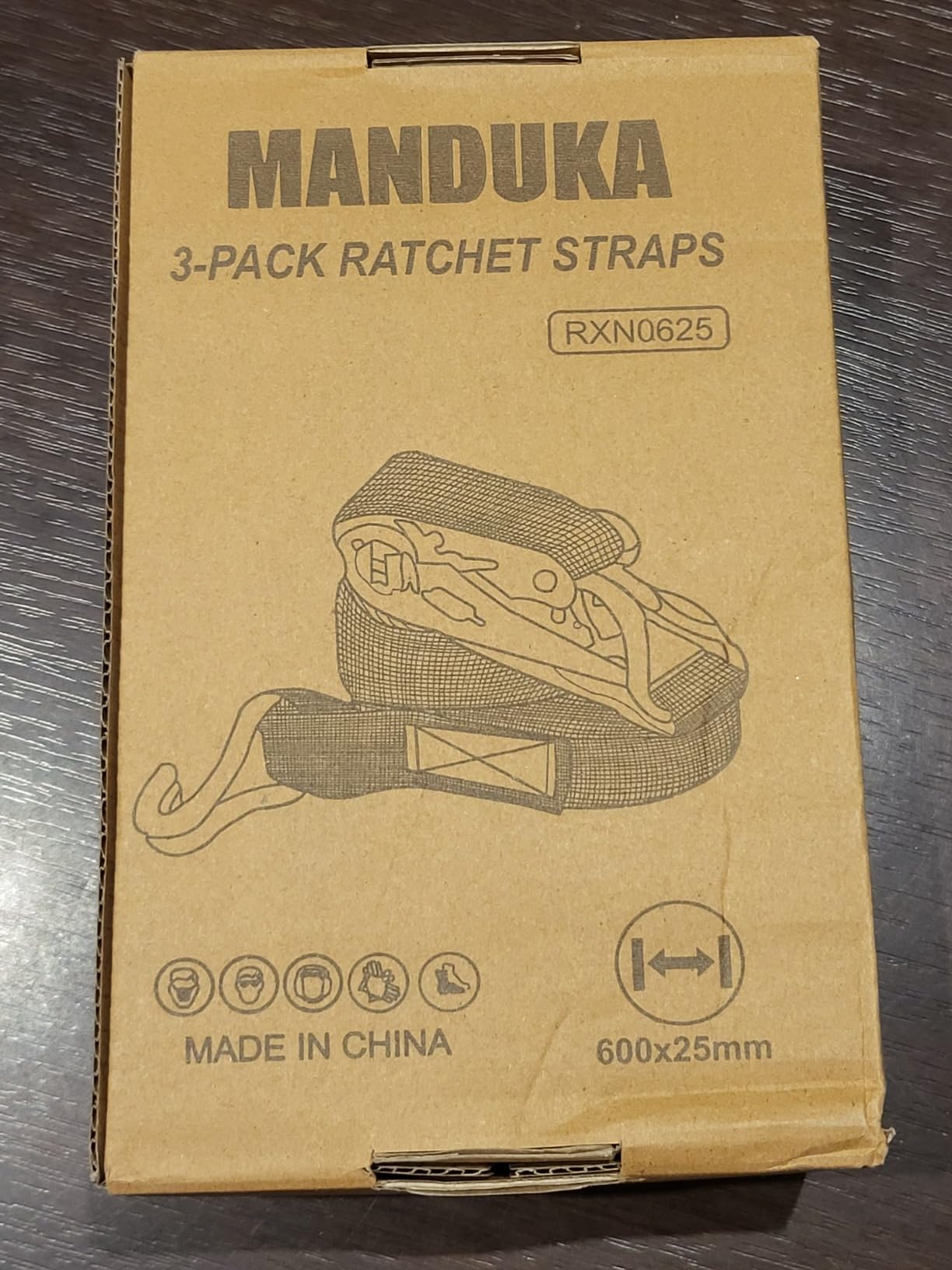 6 Sangles à Cliquet 5 M X 25 Mm - Sangles D'Arrimage Orange En Dacron - Crochets Solides Pour Chargement, Camping, Bagages